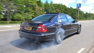 MercedesBenz E55 AMG V8 Kompressor BURNOUTS amp ACCELERATIONS [upl. by Bethany718]