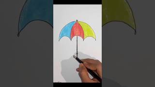 Easy Umbrella drawing☂️☂️ How to draw an umbrella art viralshorts ytshorts viralvideoshorts [upl. by Nerraf]