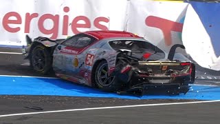 24H Le Mans 2024  BIG CRASH SPINS MISTAKES  PURE SOUND [upl. by Eiramesor]