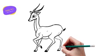 How to draw Deer for beginners  Easy deer drawing [upl. by Sucitivel452]