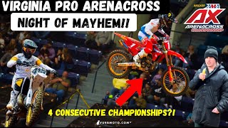 Virginia Kicker Arenacross Pro Carnage  WILD NIGHT OF RACING [upl. by Lusar]