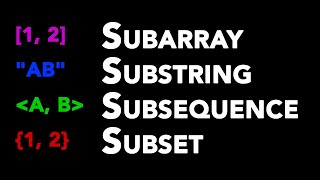 Know the Difference Subarray vs Substring vs Subsequence vs Subset [upl. by Howlend]