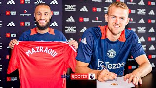 Manchester United confirm signings of Matthijs de Ligt and Noussair Mazraoui ✅ [upl. by Ahsinam]