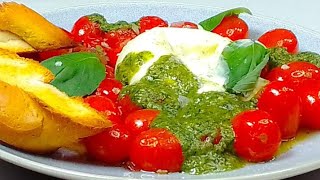 Easy Delicious APPETIZER With BURRATA Cheese amp BASIL PESTO [upl. by Selfridge]