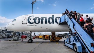 FLYING THE BOEING 757300  Condor  Munich  Heraklion  Economy Class [upl. by Ludlew]