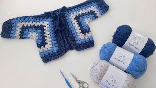 SWEATER DE BEBE TIPO GRANNY TEJIDO A CROCHET [upl. by Gratt9]