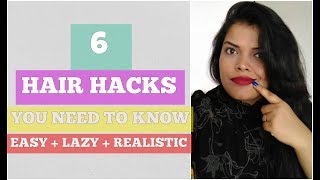 6 HAIR HACKS EVERY GIRL SHOULD KNOW  HACKS for SHORTLONG amp FRIZZY HAIR in HINDI [upl. by Belvia]