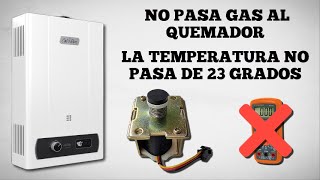 Calentador de paso instantáneo Calorex hace chispa pero no enciende  Electroválvula de gas dañada [upl. by Nishom]