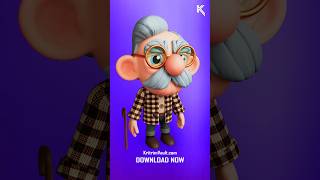 Old man 3d model Cartoon characters 3d model  Kritrim cartooncharacters 3doldman 3dmodel [upl. by Sibella]