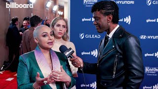 RavenSymoné On Ravens Home Being More Inclusive amp Elton John Concert  GLAAD Media Awards 2023 [upl. by Jonina]