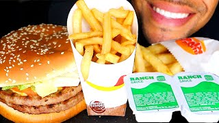 ASMR BURGER KING MUKBANG DOUBLE IMPOSSIBLE WHOPPER RANCH CHEESE SAUCE EATING SOUNDS TALKING REVIEW [upl. by Pirbhai]