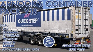 Euro Truck Simulator 2 150 Arnooks Container Pack v18 150 New Version  DLCs amp Mods [upl. by Nosreme]