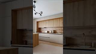 Matte wood veneer kitchen with wooden countertop and handleless design from BFP [upl. by Ermentrude]