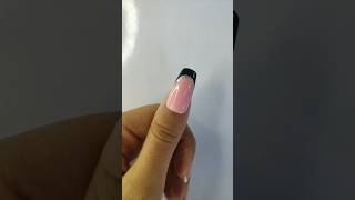 Black French Tip with Glitter Nails 💅 ✨ frenchtipnails nails nailart nailtutorial naildesign [upl. by Hellah]