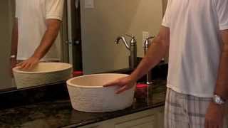 Installing a Stone Vessel Sink by TashMart [upl. by Eelra]