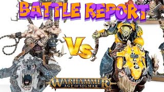 Age of Sigmar Battle Report Ogor Mawtribes v Big Waaagh [upl. by Eikcim]