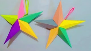 How To Make Paper Star  Dilwali Decoration Ideas  Christmas Star  Christmas Decoration [upl. by Mazel479]