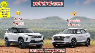 Tata Safari Vs Hyundai Alcazar Detailed Comparison 2023  Safari Vs Alcazar Video 2023 [upl. by Killigrew255]