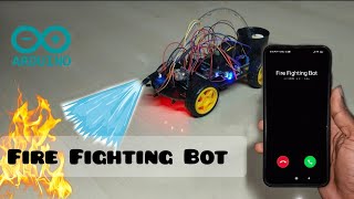 Arduino Fire Fighting Robot with Sms and Call Alert [upl. by Iem]