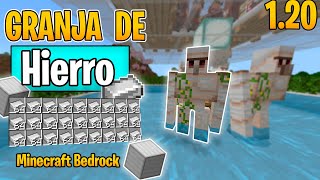 Granja de HIERRO FÁCIL Minecraft Bedrock 120 [upl. by Ecinrev]