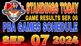 PBA Standings today as of September 6 2024  PBA Game results  Pba schedule September 7 2024 [upl. by Aneleairam]