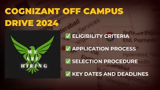 COGNIZANT Off Campus drive 2024 for freshers job latest cognizantoffcampus [upl. by Onra]