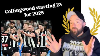 COLLINGWOOD STARTING 23 FOR 2025 My best starting 23 team reveal [upl. by Souvaine485]