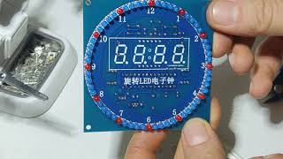 Rotating LED Electronic Clock Kit  DS1302  STC15W408AS  Soldering [upl. by Hafeenah172]