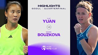 Yue Yuan vs Marie Bouzkova  2023 Seoul Quarterfinal  WTA Match Highlights [upl. by Hackathorn]