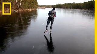 Hear the Otherworldly Sounds of Skating on Thin Ice  National Geographic [upl. by Kenton]