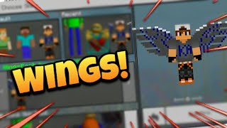 MCPE 15 How To Get WINGS In Minecraft Pocket Edition [upl. by Irrek]