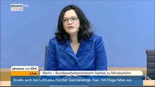 Andrea Nahles und der Mindestlohn [upl. by Ymrej579]