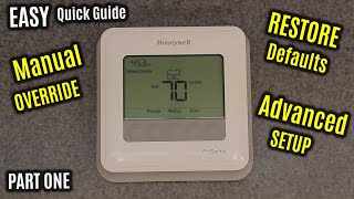 HONEYWELL Home T4 Pro  HOW to Use MANUAL Override  Factory RESET  Menu amp SETUP Options [upl. by Ardnasil]