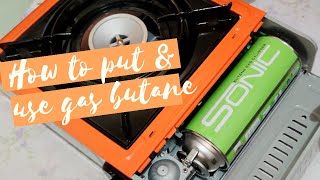 HOW TO PUT BUTANE GAS ON YOUR PORTABLE GAS STOVE [upl. by Quincey463]