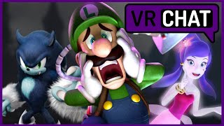 Luigi and Werehog Sonic visit a mansion in VR Chat [upl. by Yelhak381]