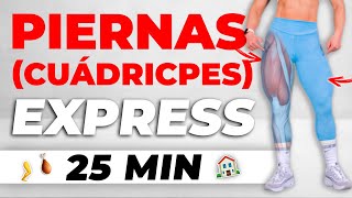 AUMENTAR PIERNAS QUADS RÁPIDO con MANCUERNAS 25 MIN [upl. by Valenka]