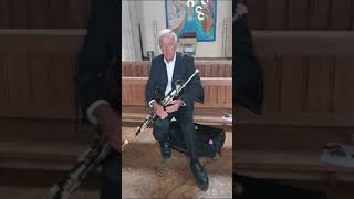 Piper Will Hewett plays a lone piper Irish melody at a funeral in Ealing Benedict Abbey London [upl. by Annail]