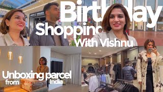 Birthday shopping with Vishnu  Birthday dress shopping  Unboxing parcel from India [upl. by Nothsa]