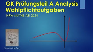 GK Prüfungsteil A Mathe Abi Klausur NRW 2024 Wahlpflichtaufgaben Analysis [upl. by Anila]