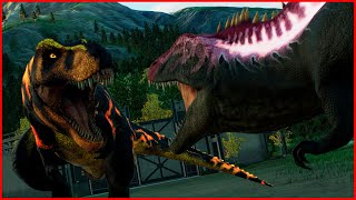 Alpha Acrocanthosaurus VS Black T rex  Jurassic Clash  Jurassic World Evolution 2 [upl. by Drummond]