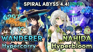 C1 Wanderer Hypercarry amp C0 Nahida Hyperbloom  Genshin Impact Spiral Abyss 44 [upl. by Irmina]