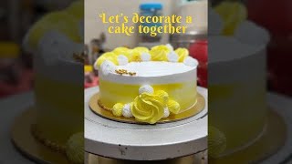 Let’ decorate a cake w me💛cakedecorating cakedesign [upl. by Ialda164]