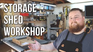 Storage Shed Shop Tour  2020 Small Workshop Tour  Woodworking Woodturning DIY [upl. by Ovatsug]