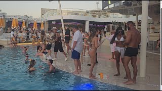 beach club  Dubai  O beach Ibiza vibe at Dubai brunch [upl. by Irihs]