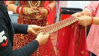 advance bridal double Dupatta settingbeautiful bridal Dupatta draping step by step easy amp simple [upl. by Frohne]