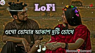 ওগো তোমার আকাশ দুটি চোখে  tomar akash duti chokhe  slowedreverd bangla lofi song [upl. by Kerin540]