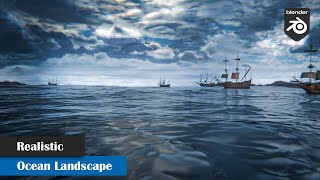 Mastering Blender Create an Ocean Landscape  Breakdown [upl. by Ritter]