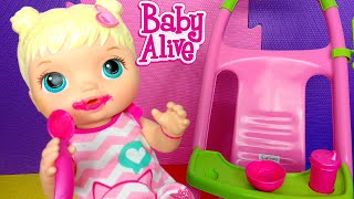 BABY ALIVE  ROTINA DA MANHÃ DA MINHA BONECA DORINHA Peter Toys [upl. by Eidua]