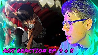 IS EREN DEAD  AOT Reaction Episodes 4  5 [upl. by Tnahsarp789]