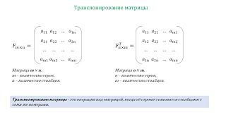 Транспонирование матрицы [upl. by Amikehs]